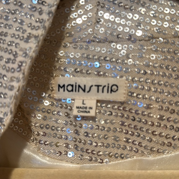 Main Strip 2 piece sequin set - blazer & jogger - champagne size large  - Picture 2 of 7